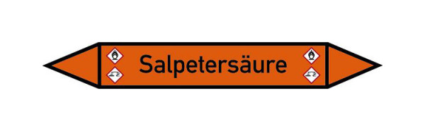 Schilder Klar Rohrleitungskennzeichen Salpetersäure, 33000x90 mm Folie selbstklebend, 101596/86