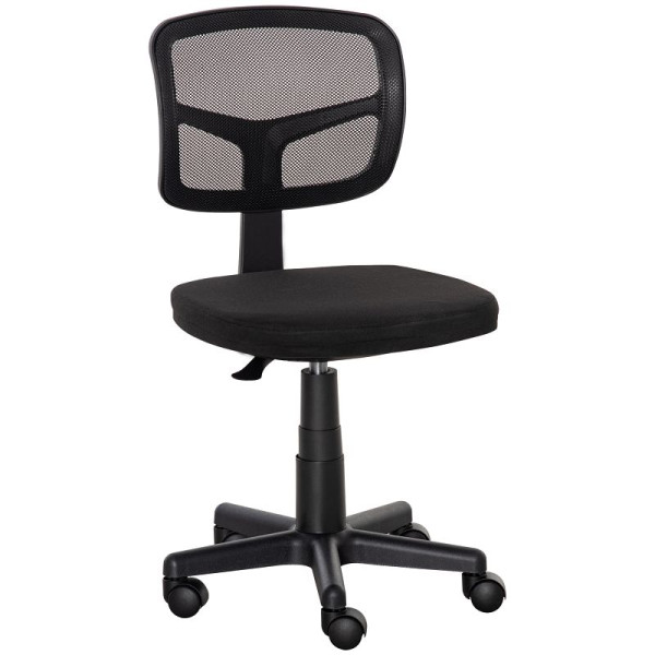 Vinsetto Bürostuhl Ergonomischer Schreibtischstuhl, Höhenverstellbarer Drehstuhl, Platzsparend Schwarz, 921-577