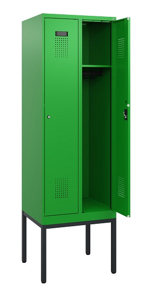 C+P Spind Evolo PLUS, Gestell, 2 Abteile, 1950x600x500mm, 6037/6037, Zylinderschloss, 0490305-20 S10053