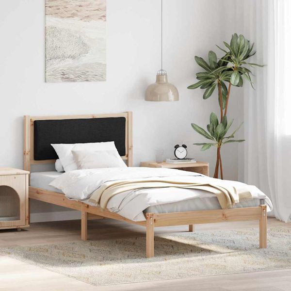 vidaXL Bettrahmen Schwarz 100 x 200 cm Massives Kiefernholz, 878141