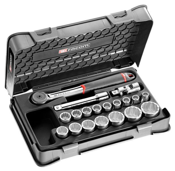 Facom Steckschlüssel-Set 1/2 S.161B, 19-teilig, S.161-2P12