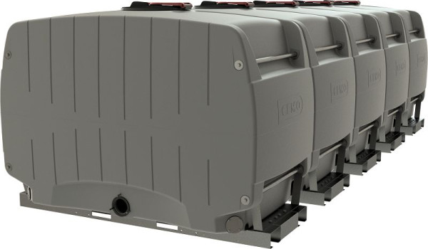 Cemo Modulfass 10000l grau mit Grundrahmen Verkettung 5 x 2000 l-Modul, 12151