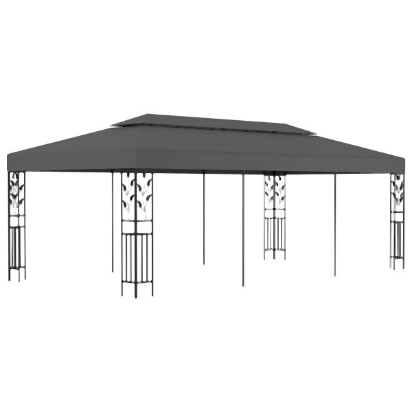 vidaXL Pavillon 3×6 m Anthrazit, Anthrazit und Schwarz, 47964