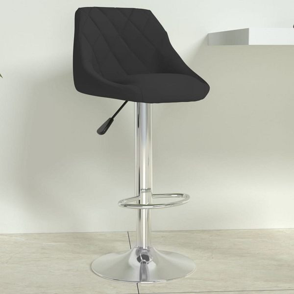 vidaXL Barhocker Schwarz Samt, Material: Samt (100 % Polyester), verchromter Stahl, 335291