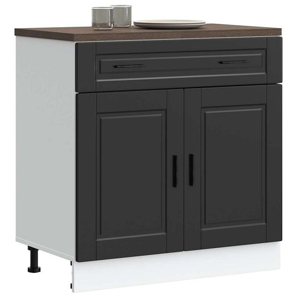 vidaXL Küchenunterschrank Porto Schwarz Holzwerkstoff, 853978
