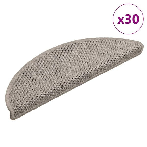 vidaXL Stufenmatten Selbstklebend Sisal-Optik 30Stk. 56x17x3cm Silbern, 3365859