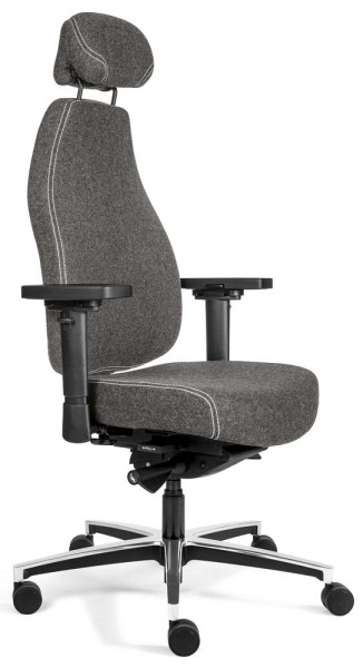 Deskin Bürodrehstuhl SenseFIT mit Armlehnen, Grau, 680 x 650 x 1300 mm, 289370