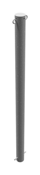 Schake Absperrpfosten Stahlrohr Ø 76 x 2,6 mm ortsfest, zum Einbetonieren feuerverzinkt / weiß beschichtet, feuerverzinkt, mit 2 Ösen, 476/2