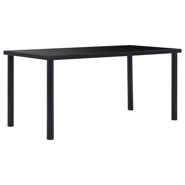 vidaXL Esstisch Schwarz 160 x 80 x 75 cm Hartglas, 281854
