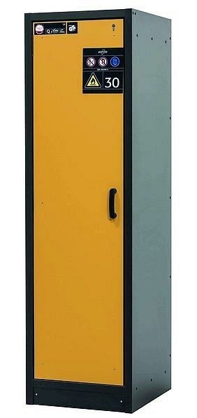 asecos Sicherheitsschrank Q-CLASSIC-30, Q30.195.056 in sicherheitsgelb RAL 1004 mit 5x Auszugswanne Standard (Edelstahl), 31002-060-30094