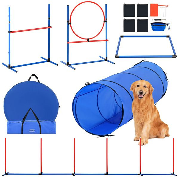 VEVOR Agility Training Set für Hunde 5-teiliges Set mit Hürden Tunnel Sprungring, TYKMJKCTJJCKQMHUSV0