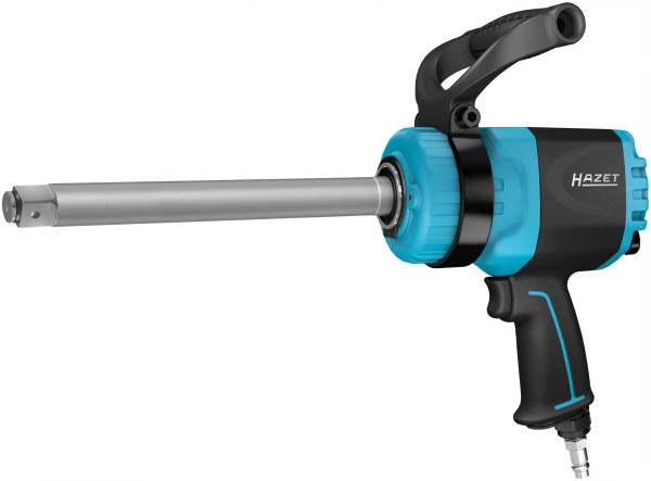 Hazet Twin Turbo Schlagschrauber, lange Spindel, Lösemoment maximal: 3850 Nm, Vierkant massiv 25 mm, Hochleistungs-Doppelhammer-Schlagwerk, 9014LGTT