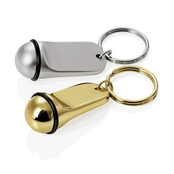 WAS Schlüsselanhänger ohne Gravur, 5 cm, goldfarben, Zinkguss, VE: 10 Stück, 4318001