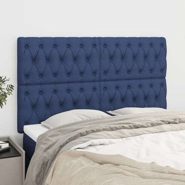 vidaXL Kopfteile 4 Stück Blau 80x7x78/88 cm Stoff, 3116680