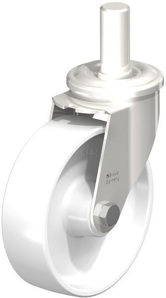 Blickle LEXZ-PO 160G Edelstahl-Lenkrolle mit Zapfen, Polyamid, Weiß, 754553