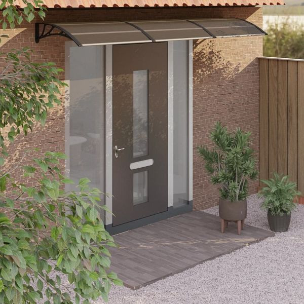 vidaXL Türvordach Schwarz 300x75 cm Polycarbonat, 153584