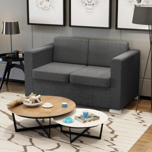 vidaXL Sofa 2-Sitzer Stoff Dunkelgrau, hervorragende Bereicherung, 243583