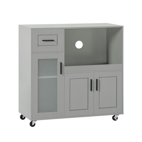 SoBuy Kücheninsel mit einer Schublade Hellgrau 88.5x40x89 cm, Modern, FSB78-HG