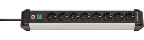 Brennenstuhl Premium-Alu-Line Steckdosenleiste mit Schalter 8-fach 3m H05VV-F 3G1,5, VE: 2 Stück, 1391030800