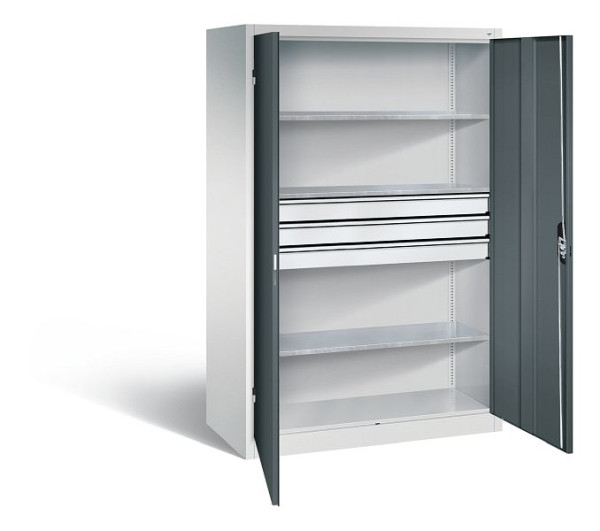 C+P Werkzeugschrank Acurado, H1950xB1200xT600mm, Farbe: Lichtgrau / Anthrazitgrau, Muldengriff, 8932-5030 S10076