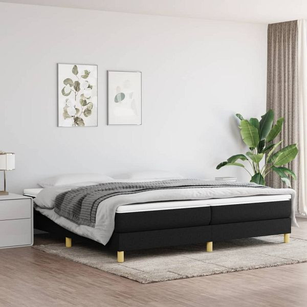 vidaXL Bettgestell Schwarz 200x200 cm Stoff, Material: Stoff (100% Polyester), Sperrholz, Holzwerkstoff, 3120640