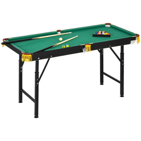 SPORTNOW Billardtisch, klappbar, höhenverstellbar, inkl. Dreieck/2 Queues/16 Kugeln, Grün, A70-082V00GN