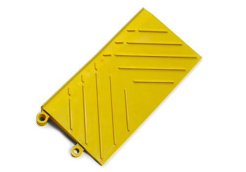 DENIOS Anti-Ermüdungs-Fliese Sicherheitskante DF, weibliche Verbindung, PVC, gelb,15,2 x 30,5cm, 179-385