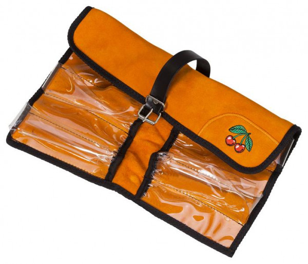 Kirschen Velourleder-Rolltasche, mit Klarsichtfächern, 12-teilig, 3570000