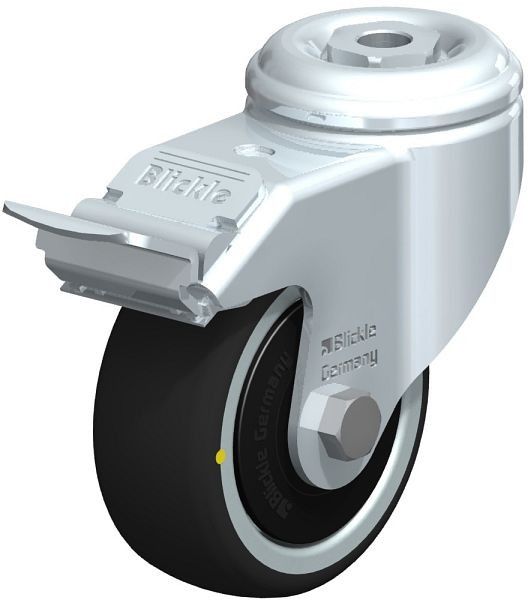 Blickle LKRA-PATH 80K-11-FI-ELS-FK Apparate-Lenkrolle mit Rückenloch & Feststeller, Thermoplastisches Polyurethan, Grau, 848712