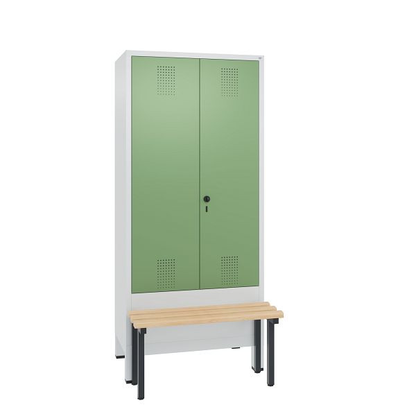 C+P Spind Evolo, 2 Abteile, H1850xB810xT815 mm, Grau/Resedagrün, 48032-22 S10276