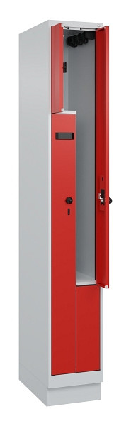 C+P Z-Spind Evolo PLUS, Sockel, 2 Fächer, 1950x300x500mm, 7035/3020, Drehriegel, 049023-102 S10011