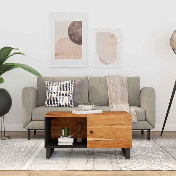 vidaXL Couchtisch 80x50x40 cm Massivholz Akazie & Holzwerkstoff, 350633