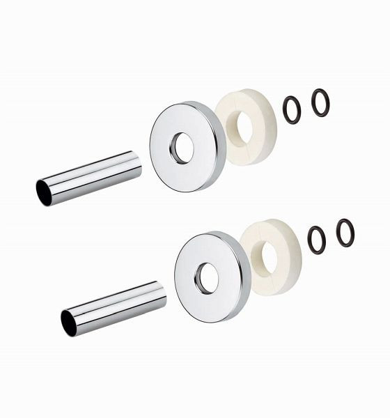 Sanotechnik Abdeckrosette rund weiß zu Badezimmer-Heizkörper, Kit Abdeckrohe und Abdeckkappe, VE: 2 Stück, BZ005