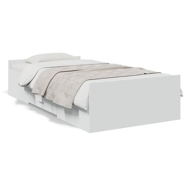 vidaXL Bettgestell mit Schubladen Weiß 90x190 cm Holzwerkstoff, 3280342