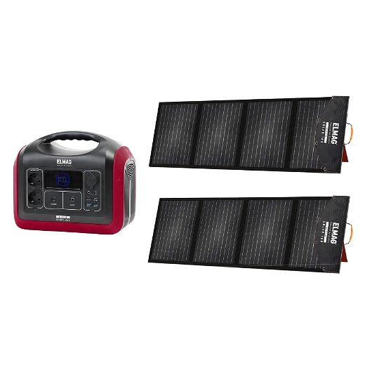ELMAG Tragbares Solargenerator-Set ENERGY 1200 + SOLAR 100 DUO, 00402
