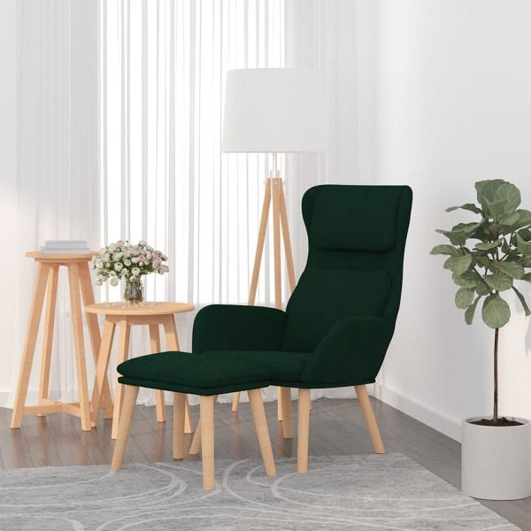 vidaXL Relaxsessel mit Hocker Dunkelgrün Samt, 3097822, 8720286900734