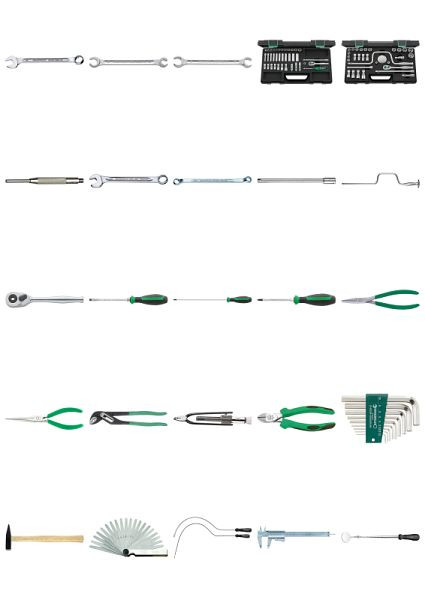 STAHLWILLE Werkzeugsatz für Triebwerkmechaniker Nr.13213a Gewicht 12,1 kg 129-teilig, 97846010