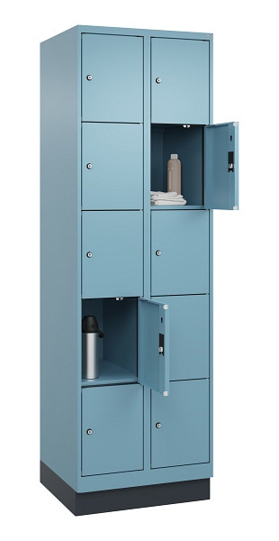 C+P Schließfachschrank Evolo PLUS, mit Sockel, 10 Fächer, 1950x600x500mm, 0010/0, 049020-205 S10021