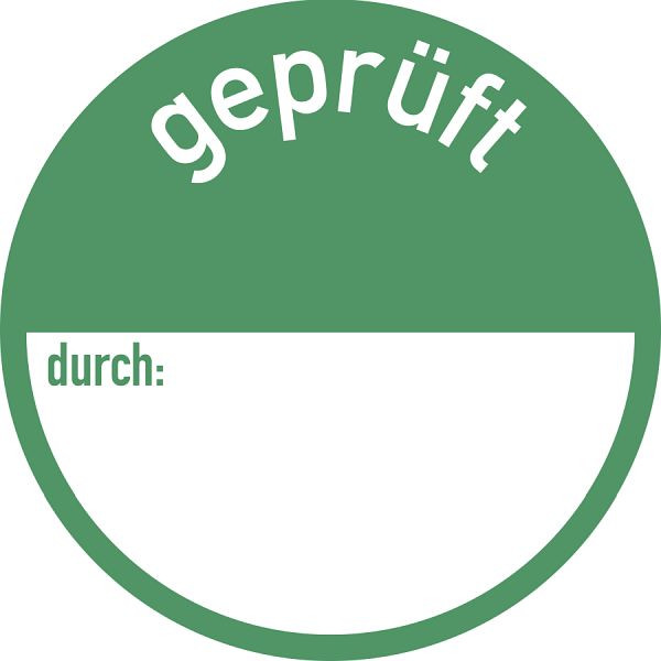 Moedel geprüft durch:, Papier, Ø 50 mm, VE: 500 Stück/Rolle, 99768