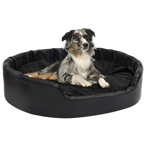 vidaXL Hundebett Schwarz 99x89x21 cm Plüsch und Kunstleder, 171264