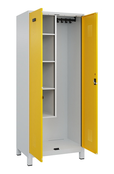 C+P Putzmittel-Spind Evolo PLUS, mit Füßen, 2 Abteile, 1950x800x500mm, 7035/102, Zylinderschloss, 049110-02 S10028