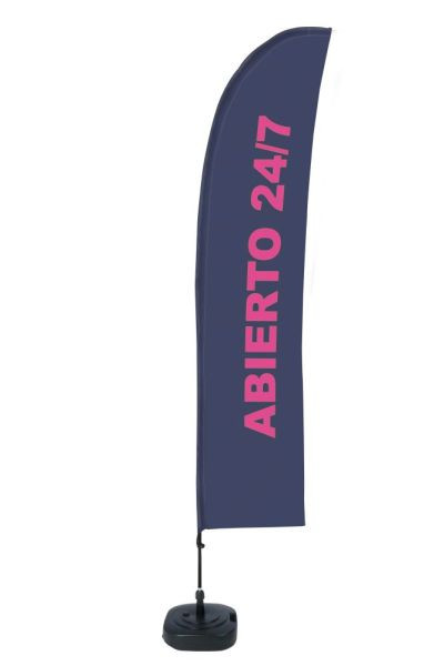 Showdown Displays Beach Flag Budget Wind Komplettset Geöffnet 24/7 Spanisch, BFBL-WT21-17-I170