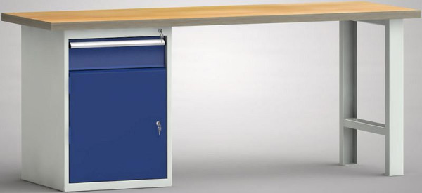 KLW Standard-Werkbank - 2000 x 700 x 840 mm L x T x H, links: 150EA/Türe, WS515N-2000M40-E7022
