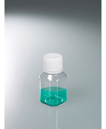 DENIOS Laborflaschen aus PET, steril, glasklar, mit Graduierung, 125 ml, VE: 24 Stück, 281747