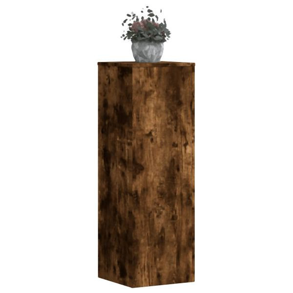 vidaXL Pflanzenständer 2 Stück Räuchereiche 33x33x100 cm Holzwerkstoff, 3307886