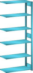 LISTA Anbauregal L1006 (BxTxH) 1000x500x2500mm 160kg, Regalstützenpaar inklusive 3 Tiefenstreben, Farbe: Lichtblau, 50.227.010