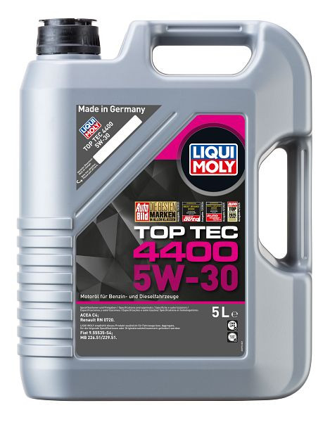 LIQUI MOLY Motoröl Top Tec 4400 5W-30, Kanister Kunststoff, VE: 5 Liter, 3751