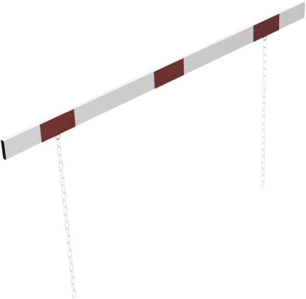 Schake Barriere Aluminiumprofil weiß beschichtet / rot reflektierend, einseitig reflektierend, Querrohrlänge: 2000 mm, 4117_20B