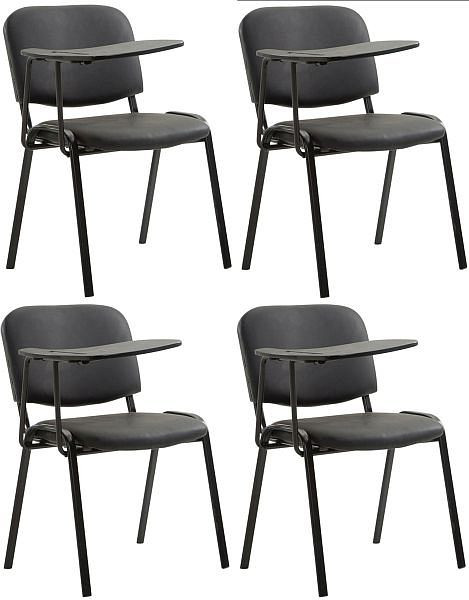 CLP 4er Set Stühle Ken mit Klapptisch Kunstleder, schwarz, 318799