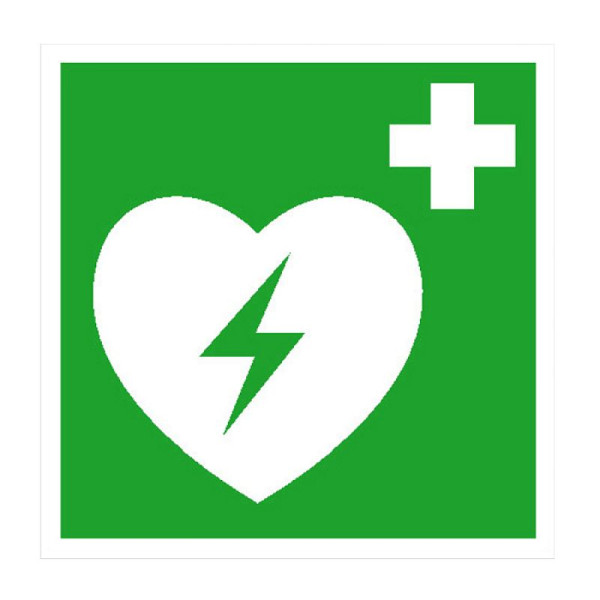 Stein HGS Rettungsschild Automatisierter externer Defibrillator (AED), 150 x 150 mm, Folie, selbstklebend, 38.0167